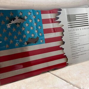 Wavy American Flag Metal Flag Patriotic Metal Decor Steel - Etsy