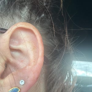 Customer photo from Amie, Dainty Raw Australian Opal Stud Earrings