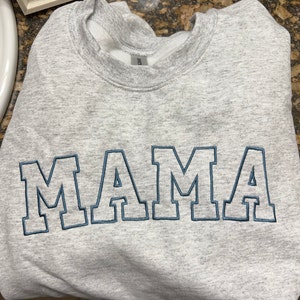 Embroidered Mama Crewneck Sweatshirt Mothers Day Gift Mama Crewneck ...