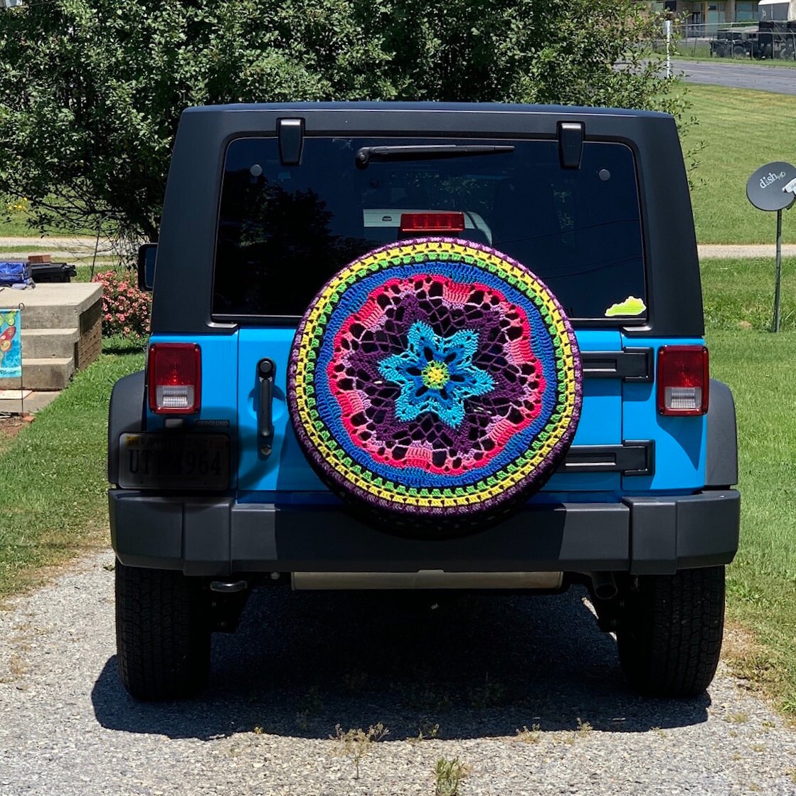 Boho Tire Covercustomcrochet Jeep Crv Fjcruiser Rav4 Cover Etsy