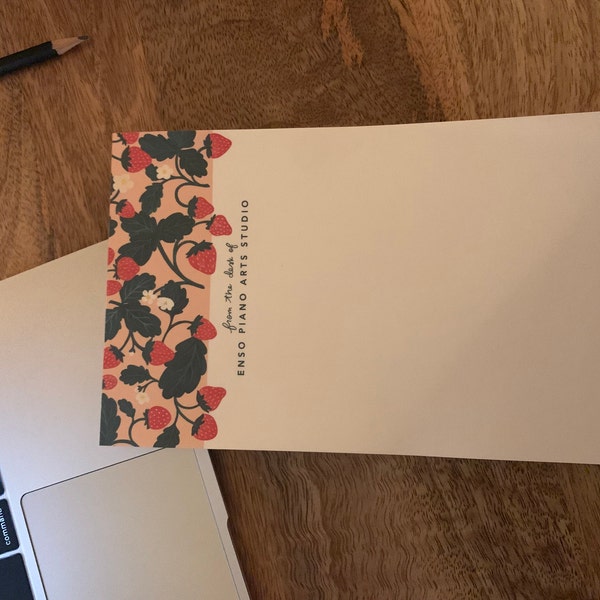 Strawberry Personalized Notepad | Custom Stationery Notepads With ...