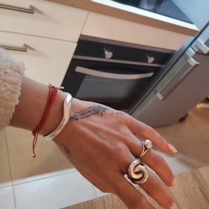 Wavy Antique Silver Open Cuff Bracelet• Sturdy Silver Abstract Cuff Bracelet• Smooth Curved Minimal Cuff• Bent Bracelet• by AnAngelsHug