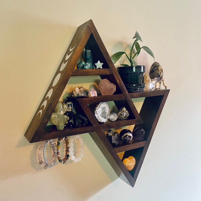 Double Triangle Altar Shelf with moon phases -  Portugal