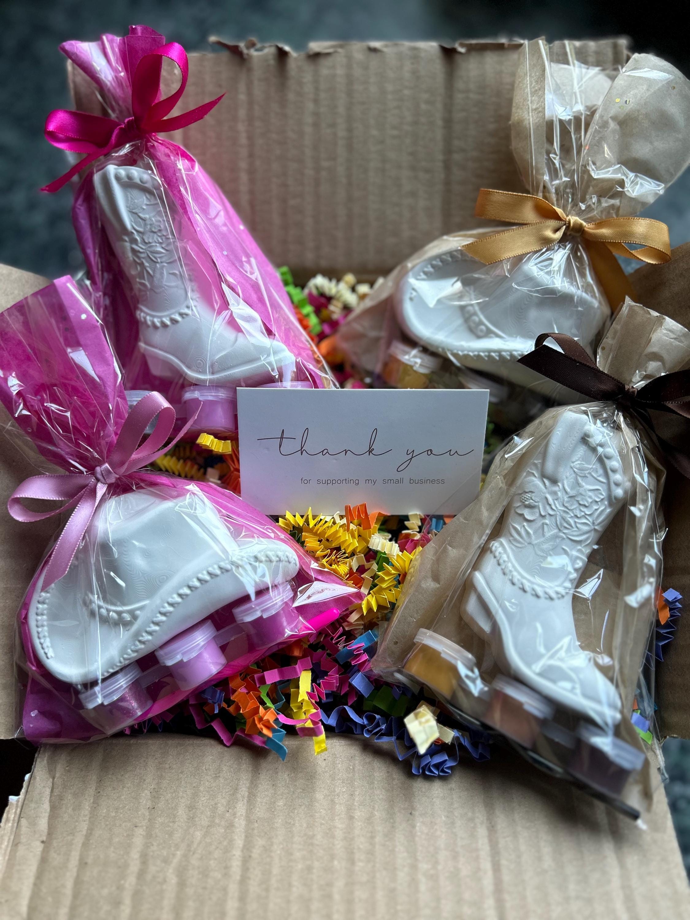 Cowboy/cowgirl party bags, paint your own cowboy/cowgirl hat and boot, kids party favours, party bag fillers, themed party bags,