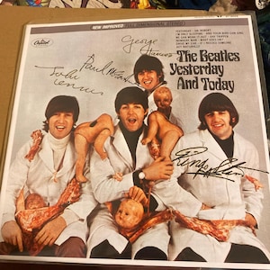 Beatles Rare Signed Butcher Cover Artwork Cover Only LP