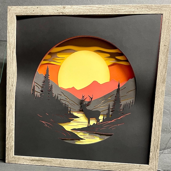 Mountains 3D Layered SVG for Cardstock, Multilayer Papercut, Shadow Box ...