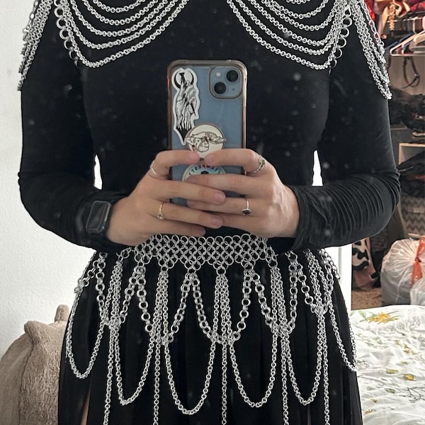Chainmail Shoulder Collar Jewelry With Small Chain Layers Aluminum Jump ...