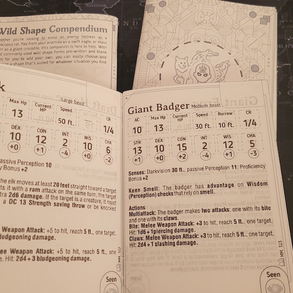 Druid Wild Shape Cards for Dnd 5e (form Fillable Pdfs) Etsy