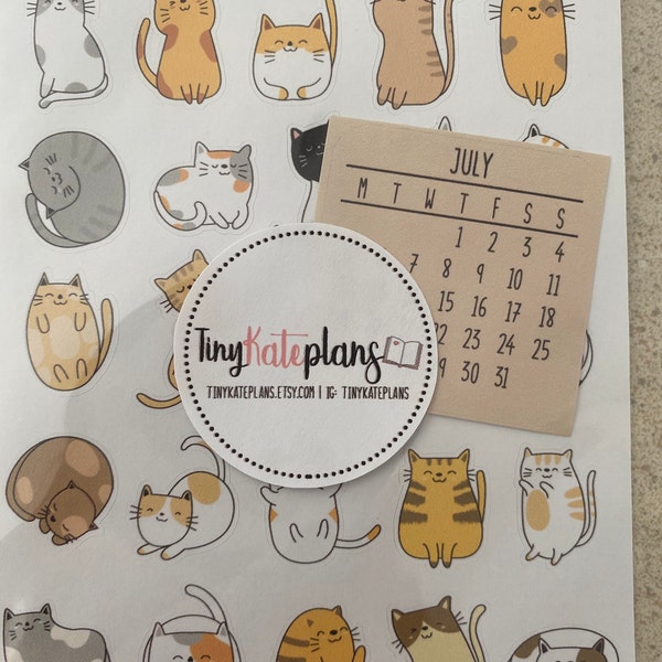 29 Cute Cat Planner Stickers, Cat Lover Planner Stickers, Cat Stickers ...