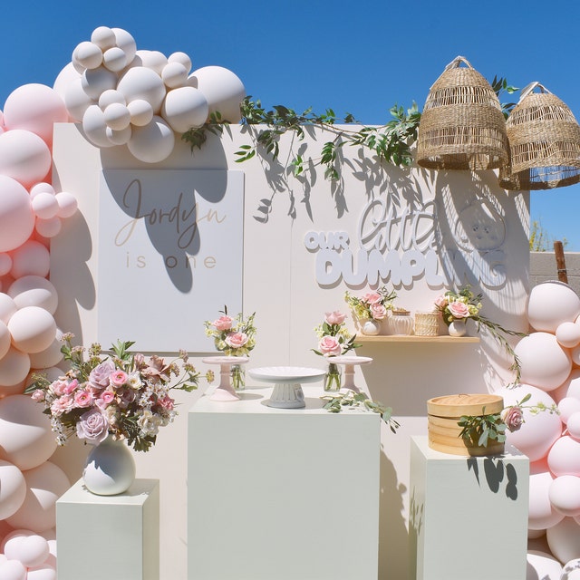 "A Little Dumpling Is On The Way" Gender Reveal Decal - Baby Shower Wall Sticker For Balloon Arch & Backdrop