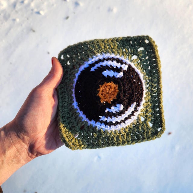 Vinyl Record Crochet Granny Square Pattern (PDF Pattern) - Etsy