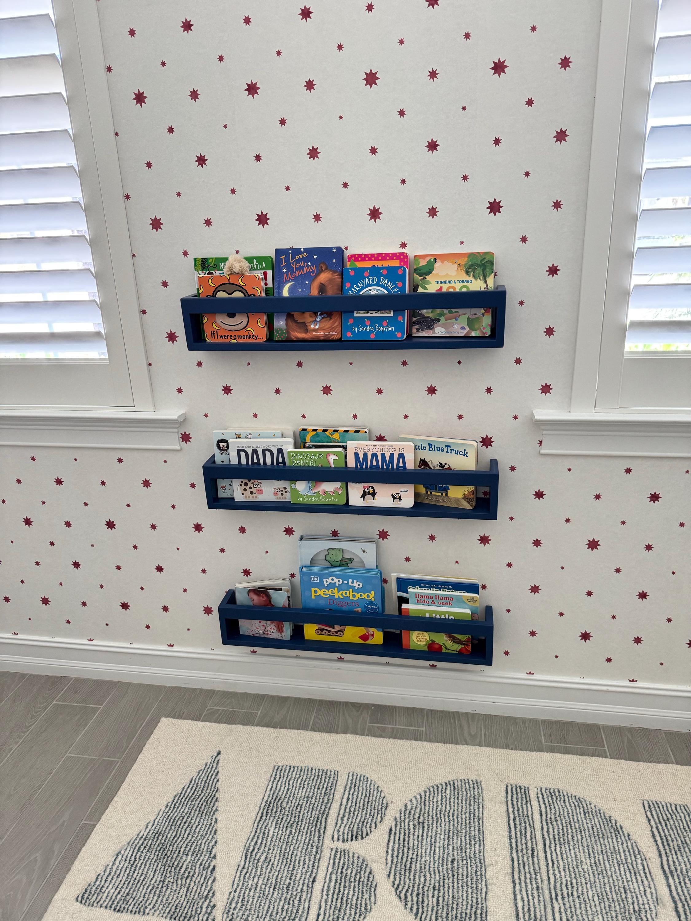 Children's bookshelf bookcase, Wall book shelf, Montessori bookshelf, Nursery bookshelf, Color bookshelves, Bücherregal