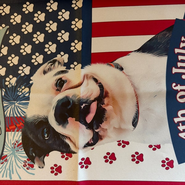 Personalized Dog Garden Flag – “Welcome to The Dog’s House” Custom Pet Photo & Names Yard Flag – Funny Patriotic Outdoor Decor, 4th of July, Housewarming or Dog Lover Gift