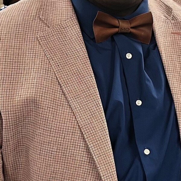 mens leather bow tie