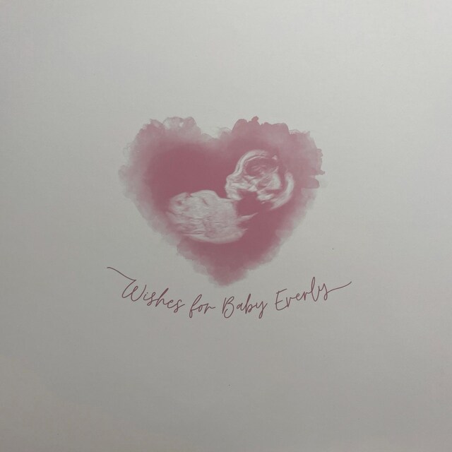 Baby Ultrasound Art Print, Watercolor Heart, Baby Keepsake