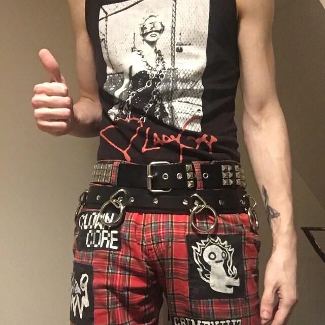 Black Leather 5 Ring Sid Vicious Belt UK Style From Ape