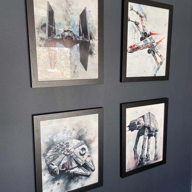 ATAT ウォーカー スターウォーズ 水彩画 アートプリント、AT-AT