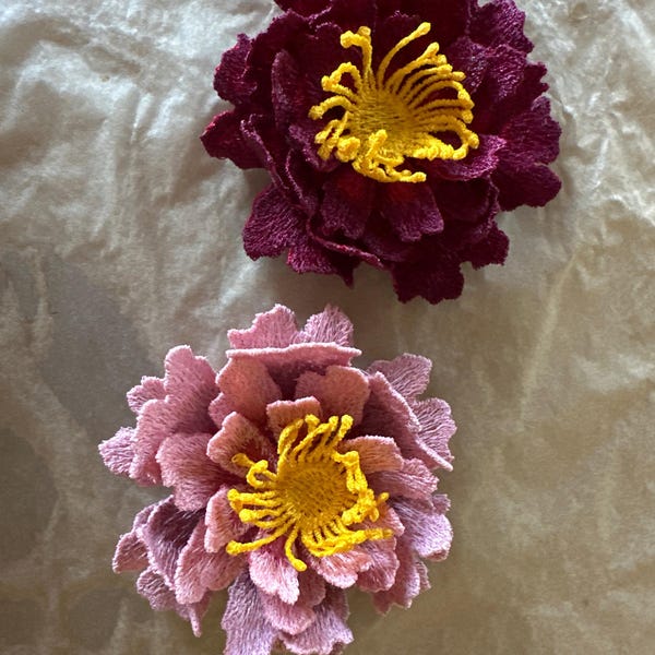 3D Rose Embroidery Design: FSL Flower Motif, 4x4 Hoop (digital Download ...