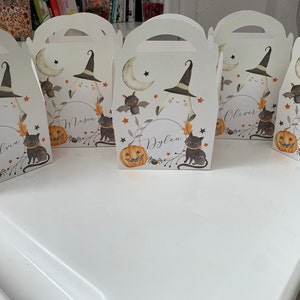 Spooky Halloween Watercolor Personalised Children’s Party Box Gift Bag Favour