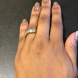 Customer photo from Ivy, Five Stone Raw Aquamarine Ring