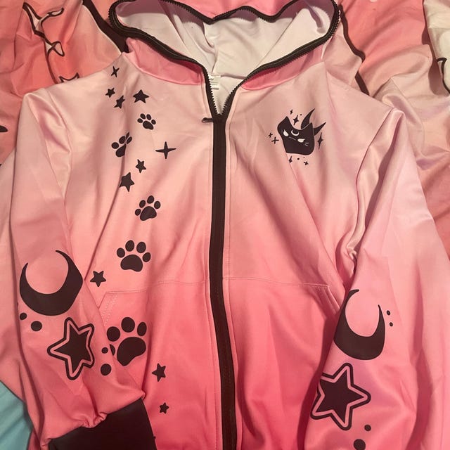 Harajuku Pastel Goth Cat Ears Hoodie W/ Zipper Lightweight