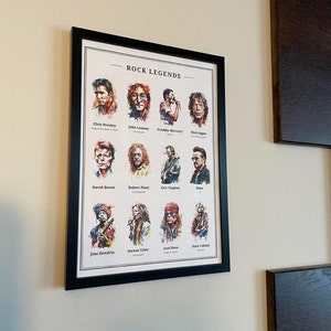Iconic Rock Legends | Digital Print | Vintage Style | Music Wall