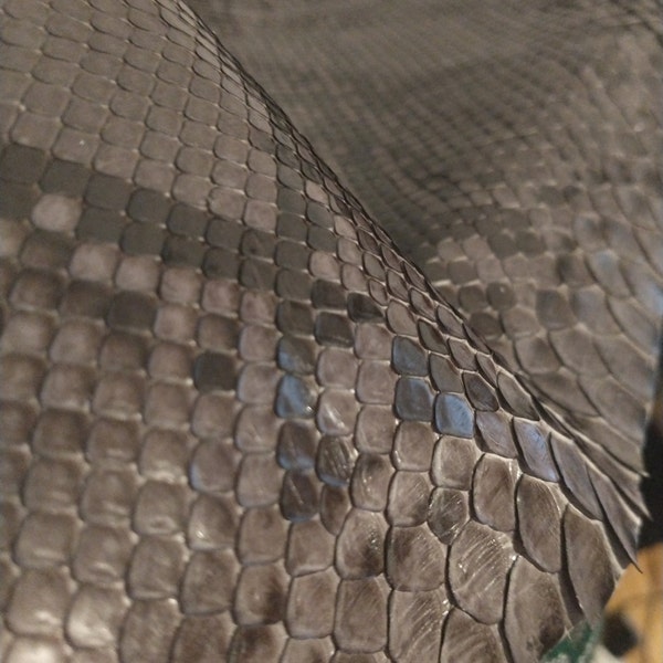 Python Leather Sheets | Snake Hide | Choose Your Size | Gray With Black ...