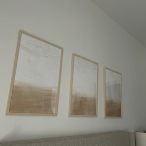 Minimalist Neutral Abstract Printable Wall Art Set of 3, Beige Abstract ...