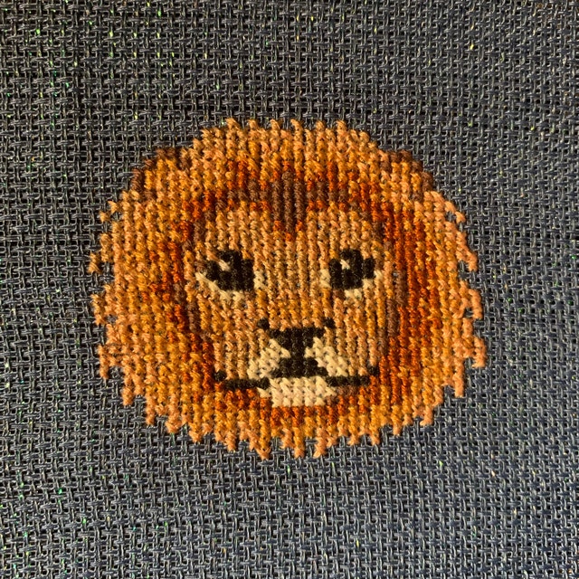 ☆完成品☆ハンドメイド クロスステッチ 動物大集合 刺繍 世界名作劇場 ライオン 在庫 処分 セール 通販ハンドメイド・手芸 - ☆完成品