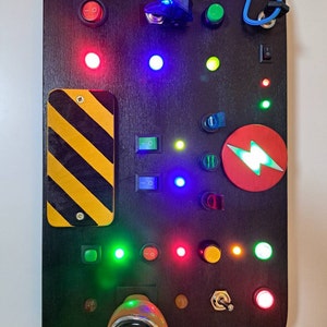 LED Light Switch Board for Toddler Electronic Busy Board for Travel Switch  Box Kids Light up Board Toggle Switch Toy Spaceship Control Panel 