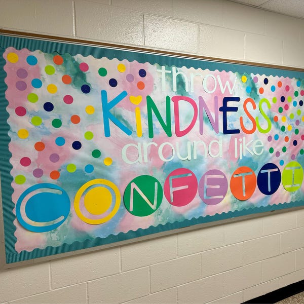 Throw Kindness Around Like Confetti | Bulletin Board Cutouts Decor - Etsy