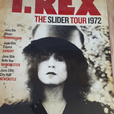 T.rex Marc Bolan Reimagined THE SLIDER 1972 UK Tour Poster A3 Size. - Etsy