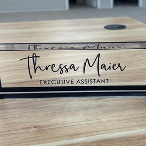 Desk Name Plate, Acrylic Desk Name Plate for Women, Custom Desk Plaque Office Decor, Professional Gift for Boss, Office Gifts Promotion Gift