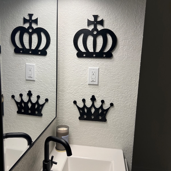 King and Queen Crown Wall Art | 3D Printed Couple Decor - Etsy