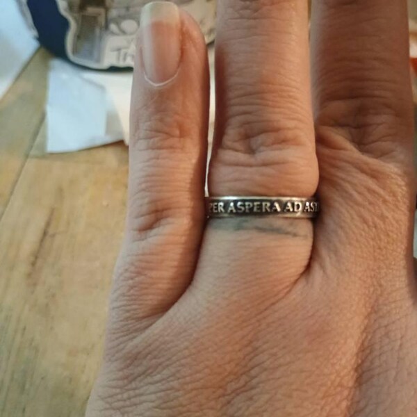 Womens per Aspera Ad Astra Ring - Through Hardships to the Stars ...