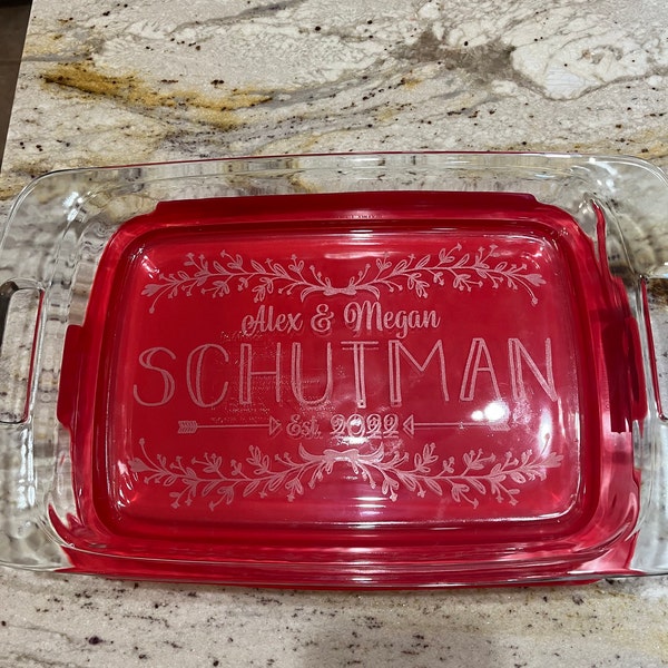 Personalized Casserole Dish Pyrex Baking Dish Engraved Name Present ...