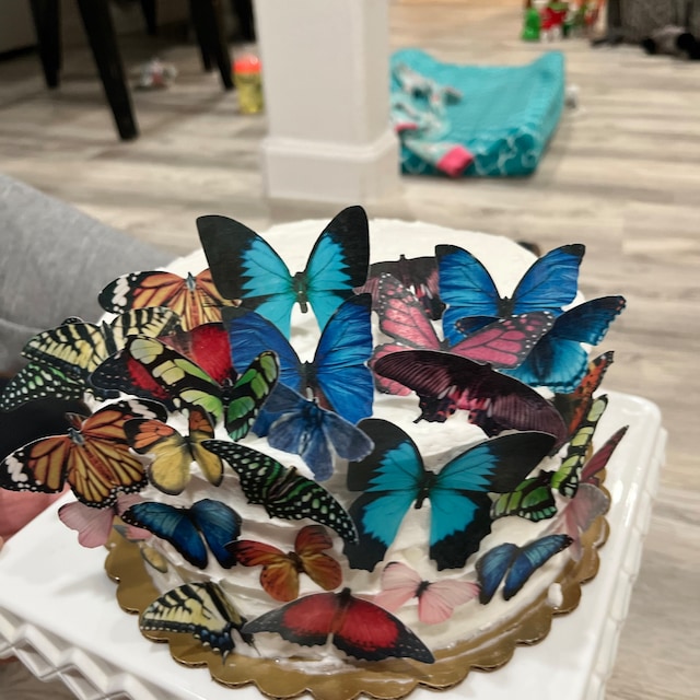 Mariposas comestibles, adornos de papel de oblea de doble cara 3D Ombre para  pasteles, cupcakes o galletas -  México
