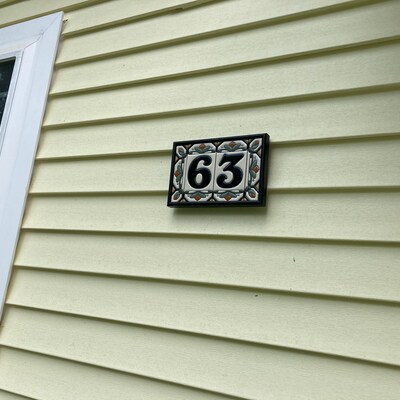 House Numbers Address Tiles Framed Set Custom Address Tiles Sign Hand ...