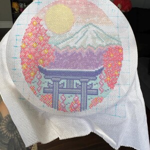 富士山クロスステッチ図案、日本のクロスステッチ、パステルクロス
