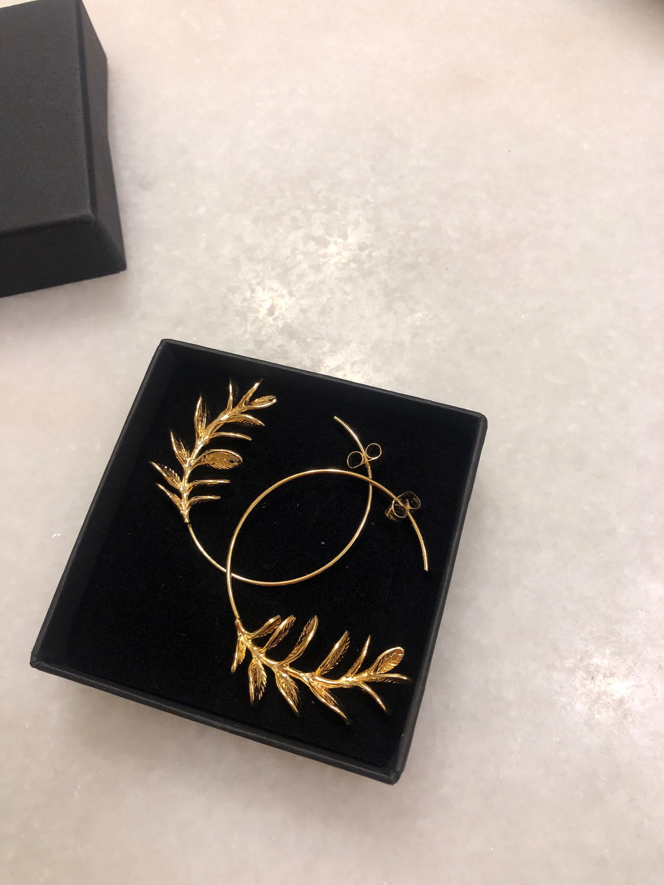 RosmarinBlatt Ohrringe, Gold Silber Blatt Ohrringe, Realistische Zweig Zweig Ohrringe, Geschenk für die beste Freundin, 30. Geburtstagsgeschenk