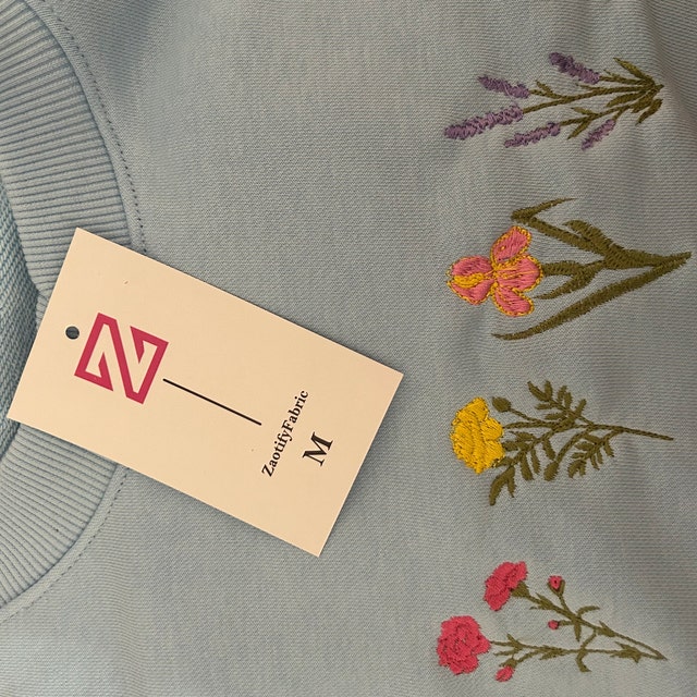 【GRAVER】25SS★ Flower Dot Embroidery Collar Sweatshirt UNISEX] Flower dot embroidered collar sweatshirt - GRAVER