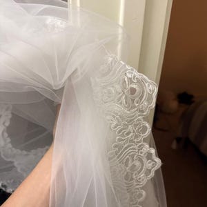 Mantilla lace veil, white veil cathedral, Ivory Lace veil, White mantilla drop veil, Lace Mantilla veil, chapel lace veil, custom veil