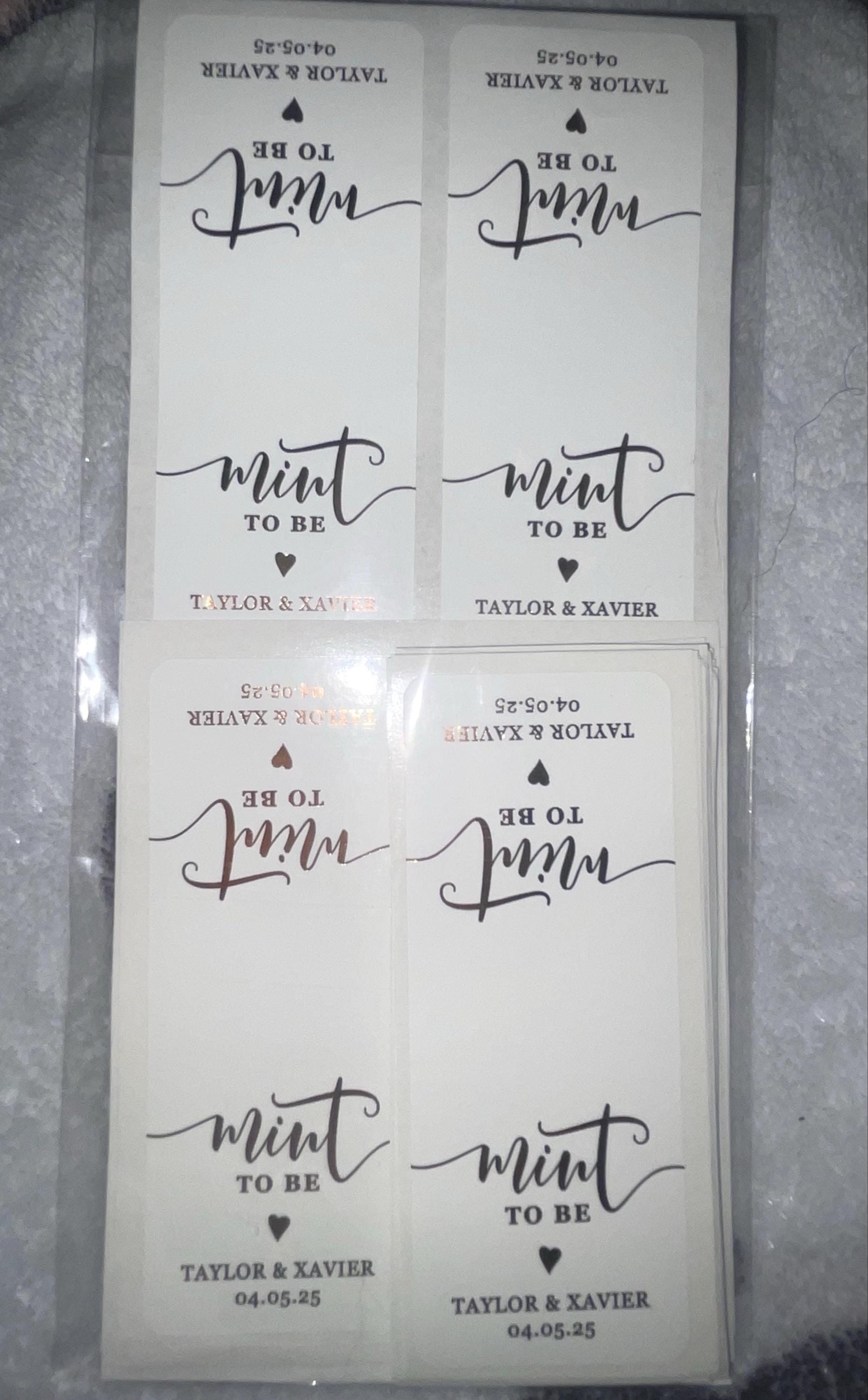 Gold Foil Personalized Mint to Be Wedding Favor Sticker, Custom Candy Label. Bridal Shower Gift with Silver / Rose Gold. MINTS NOT INCLUDED!