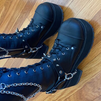 Unisex Stainless Steel Twist Chain Leather Bootstrap Double - Etsy