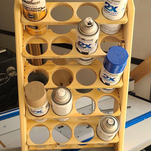 20 Can Spray Can Rack CNC Router Design File Fusion 360 DXF SVG - Etsy