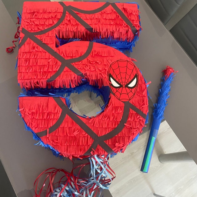 Piñata Spiderman y palo de piñata de madera -  México