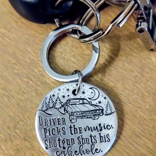 Supernatural Keychain - Driver Picks the Music, Shotgun Shuts His