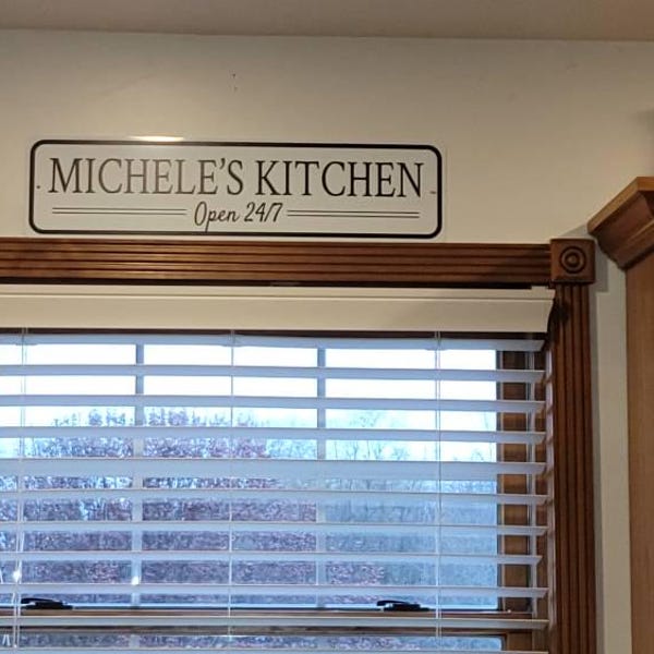 Kitchen Open 24/7 Sign, Personalized Kitchen Name Sign, Custom Gift ...