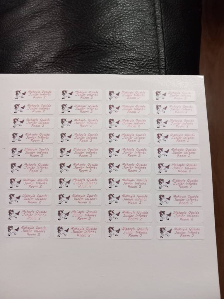 Personalised School Stickers - Print Writing