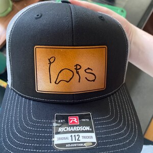 Custom Leather Patch Hat for Father's Day-engraved With 'dad' Writing-personalized Unique Gift ...